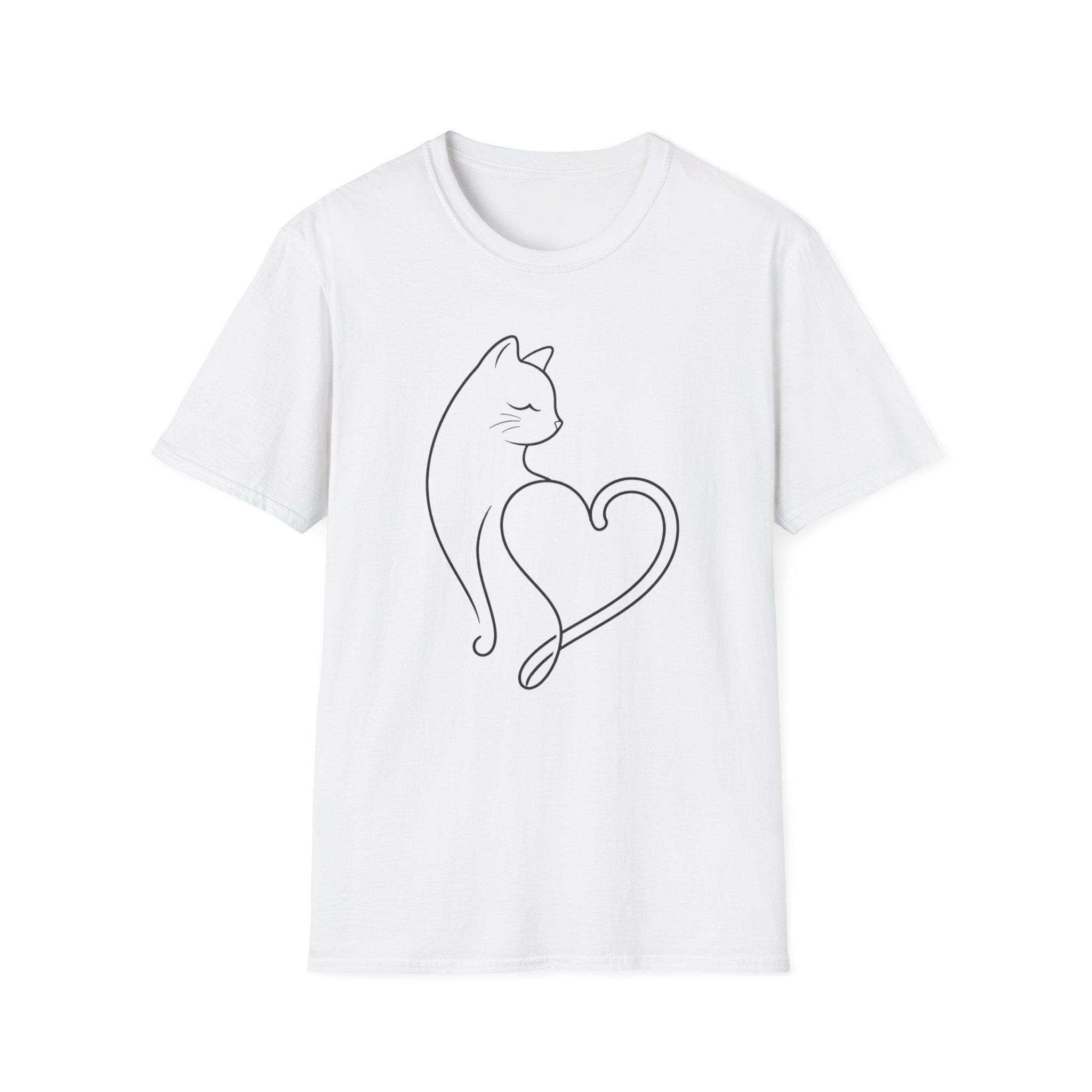 Cat Heart Minimalist Graphic Tee