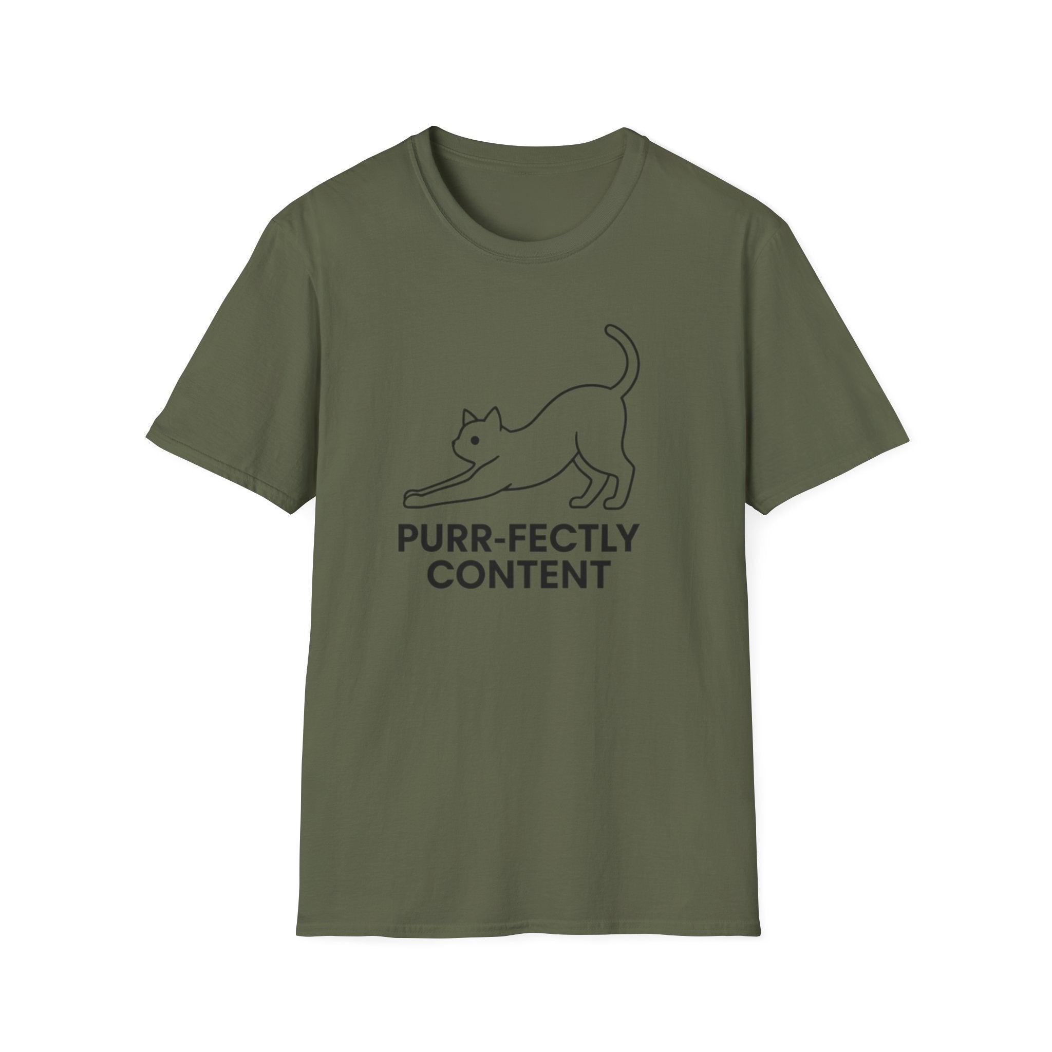 Purr-Fectly Content Black Graphic Tee