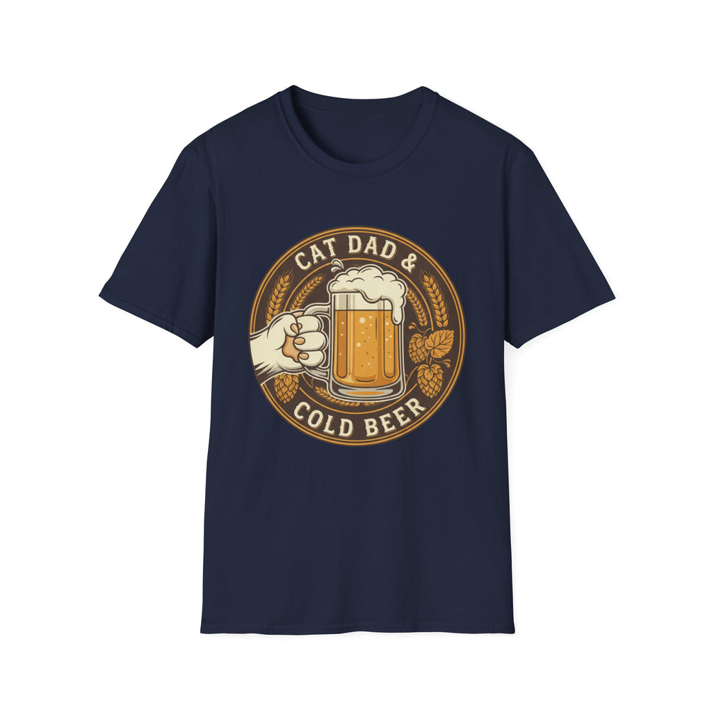 Cat Dad and Cold Beer Graphic Tee