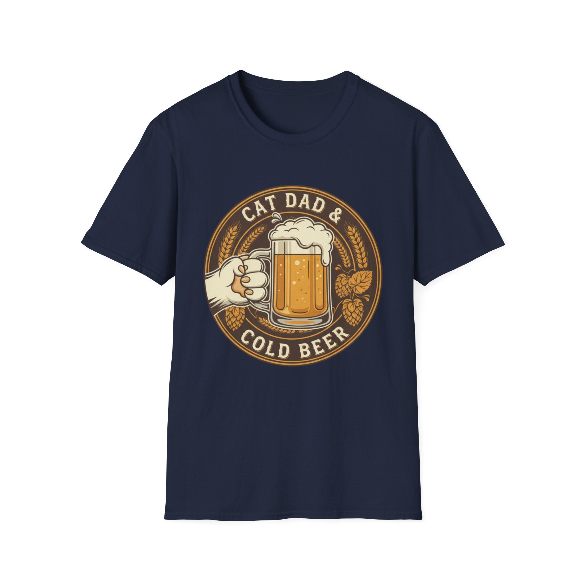 Cat Dad and Cold Beer Graphic Tee