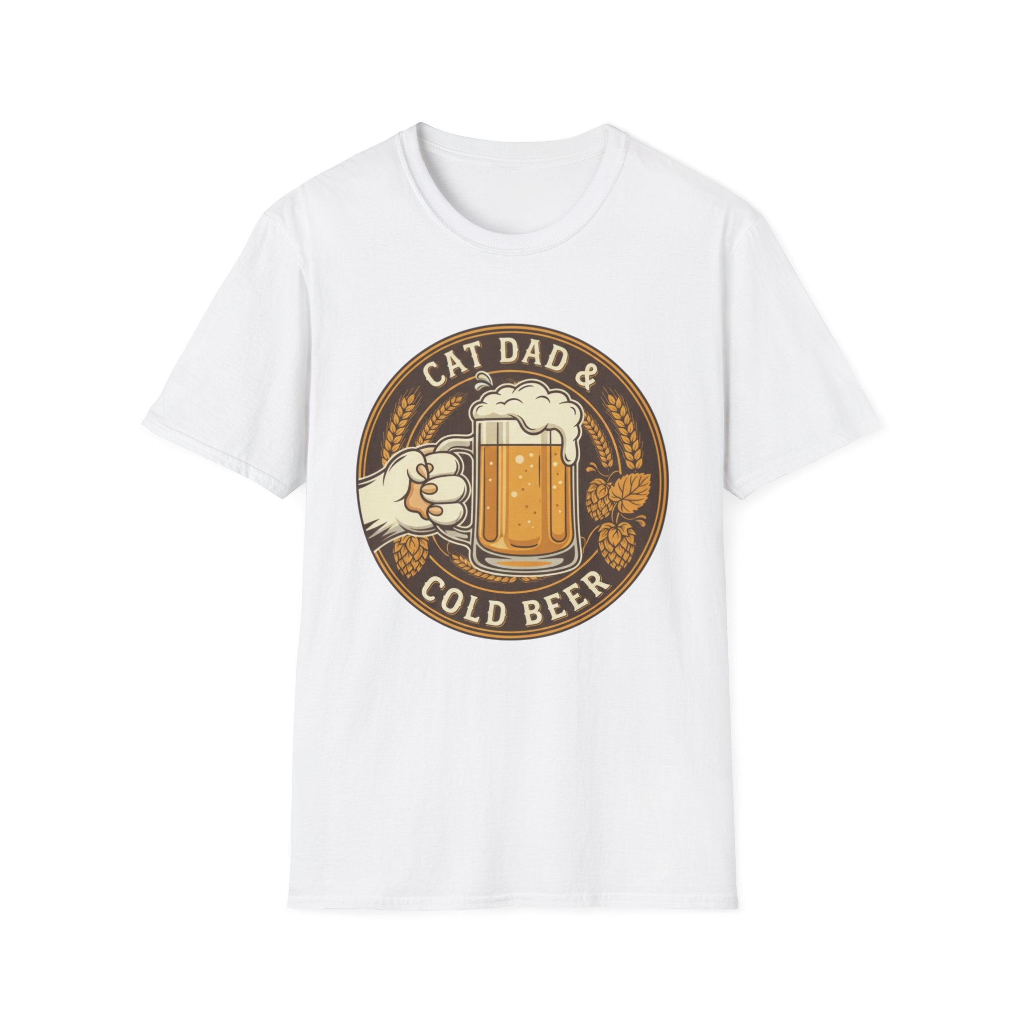 Cat Dad and Cold Beer Graphic Tee