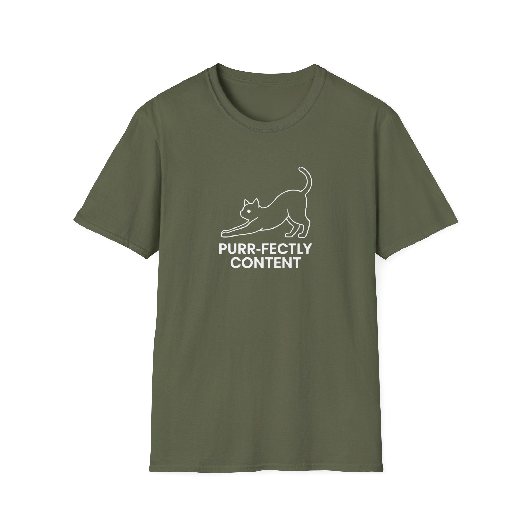 Purr-Fectly Content White Graphic Tee