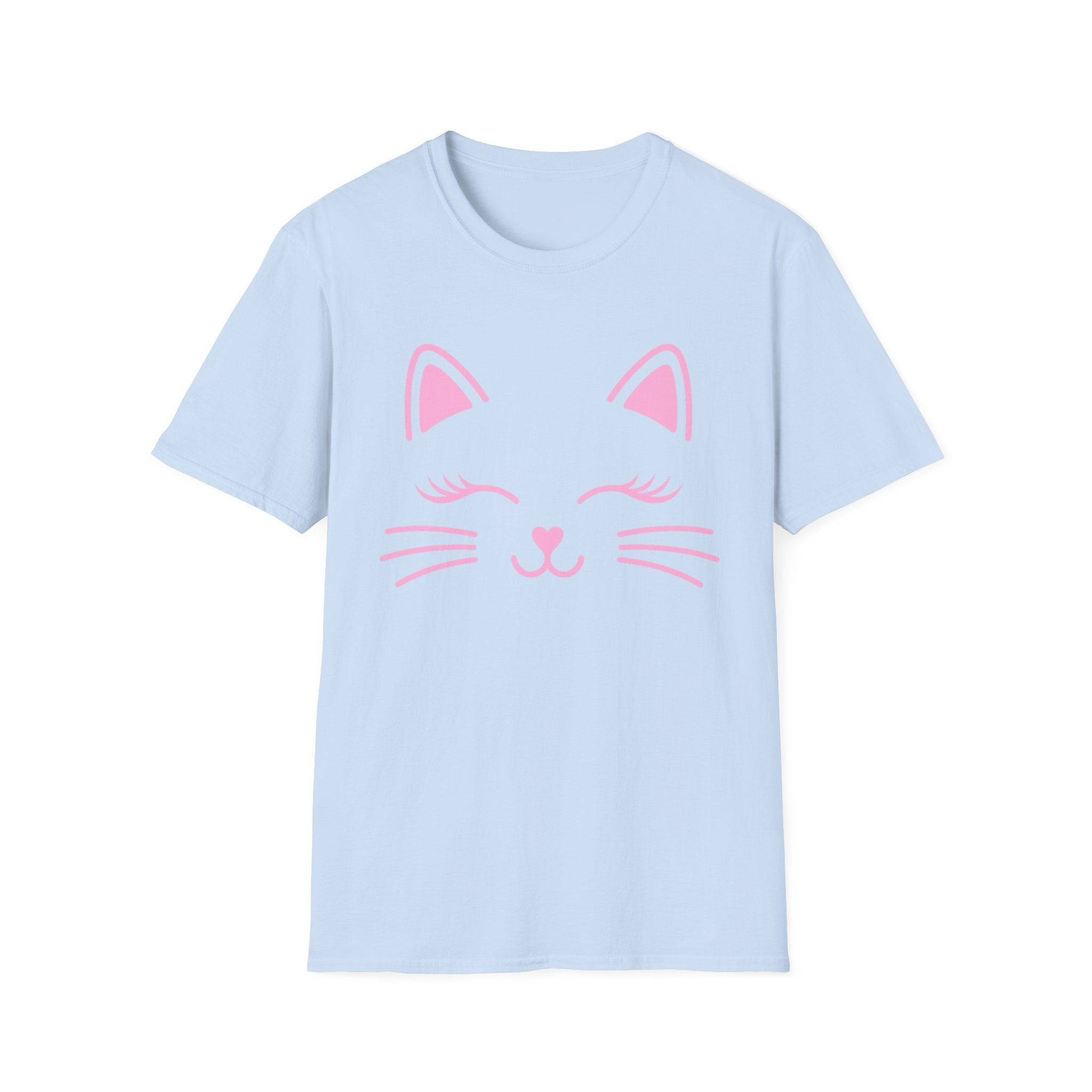 Pink Cat Face Graphic Tee