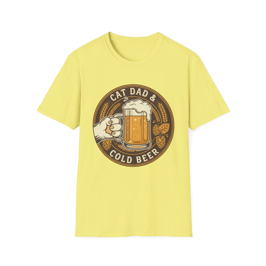 Cat Dad and Cold Beer Graphic Tee