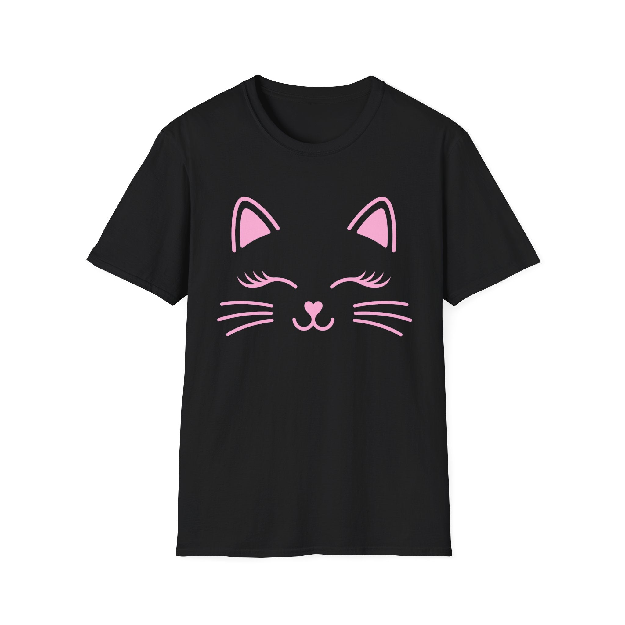 Pink Cat Face Graphic Tee
