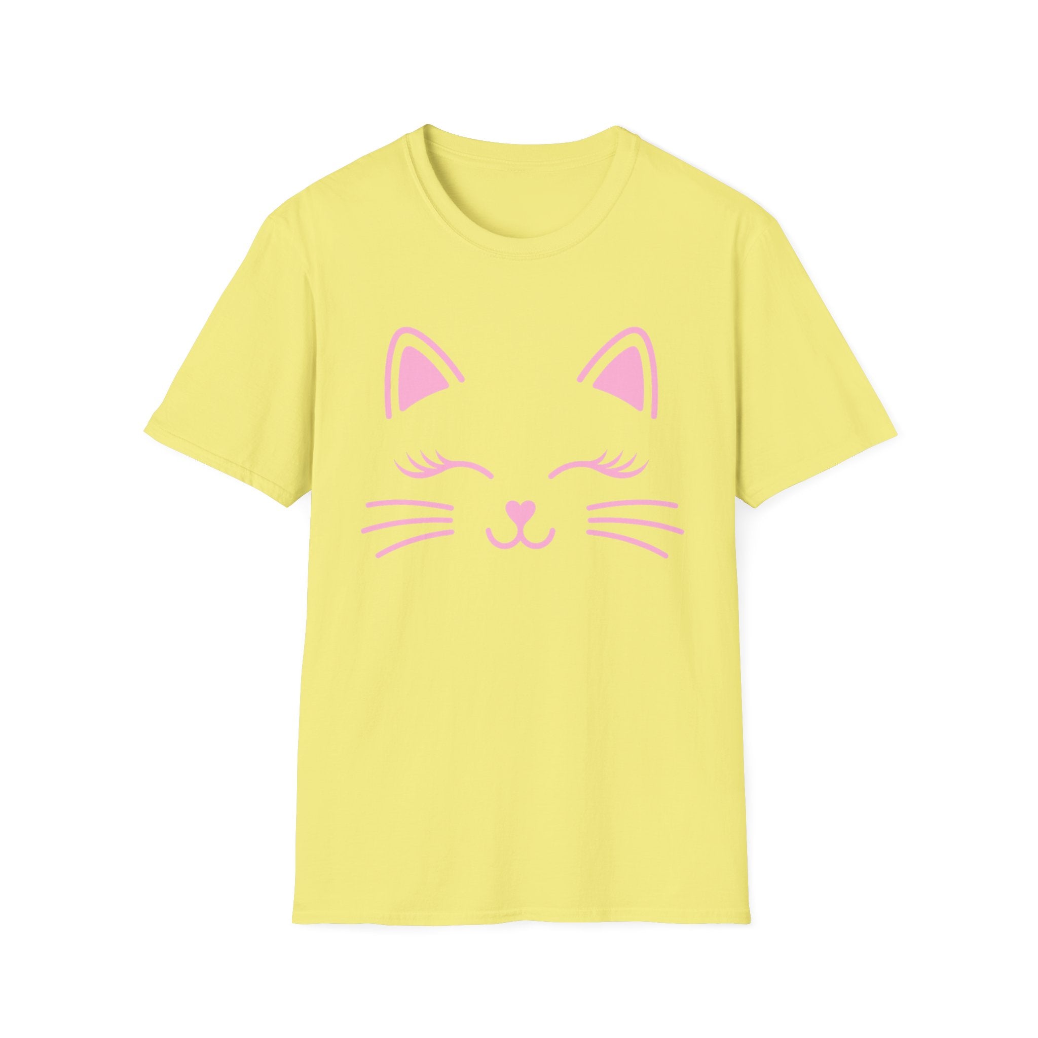 Pink Cat Face Graphic Tee