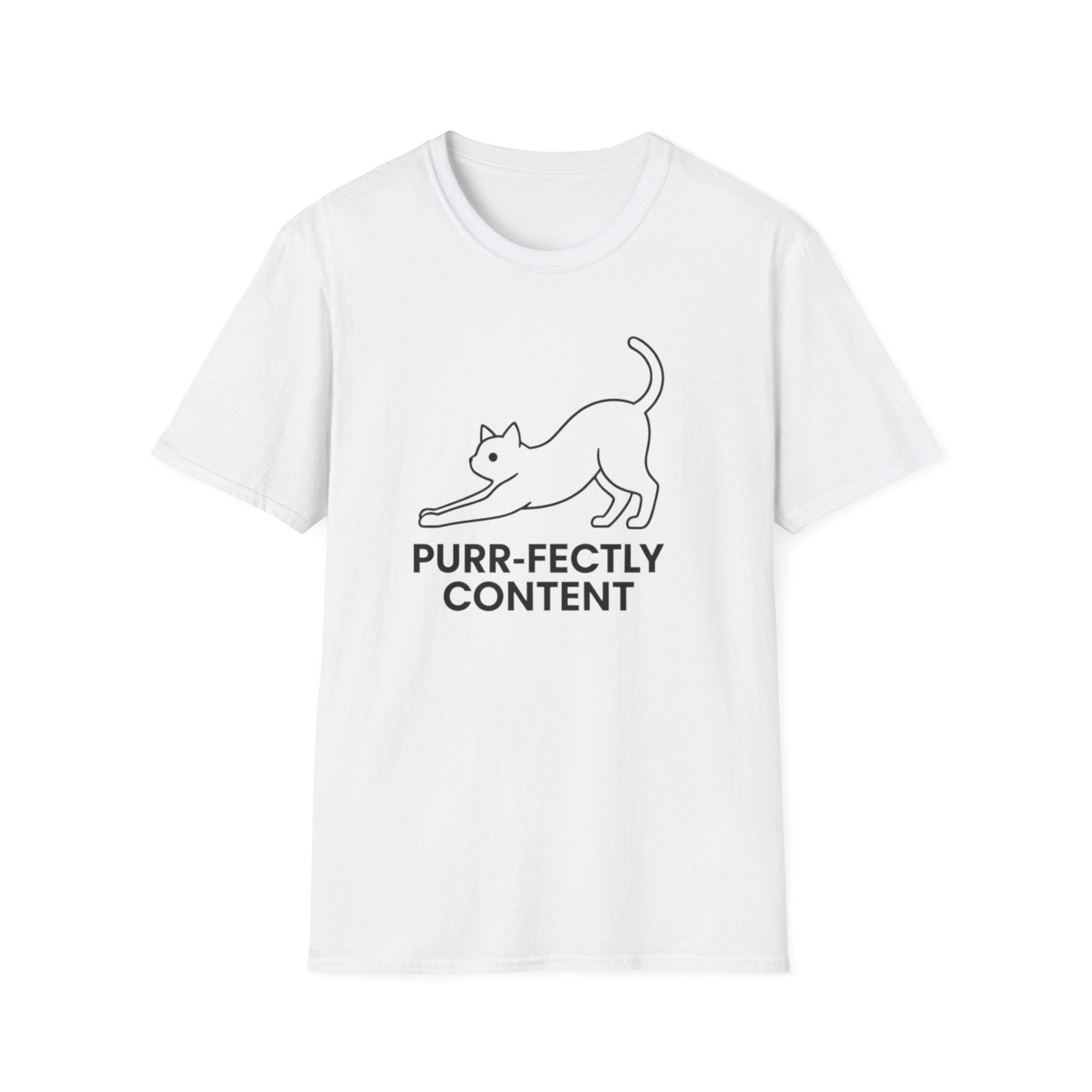 Purr-Fectly Content Black Graphic Tee