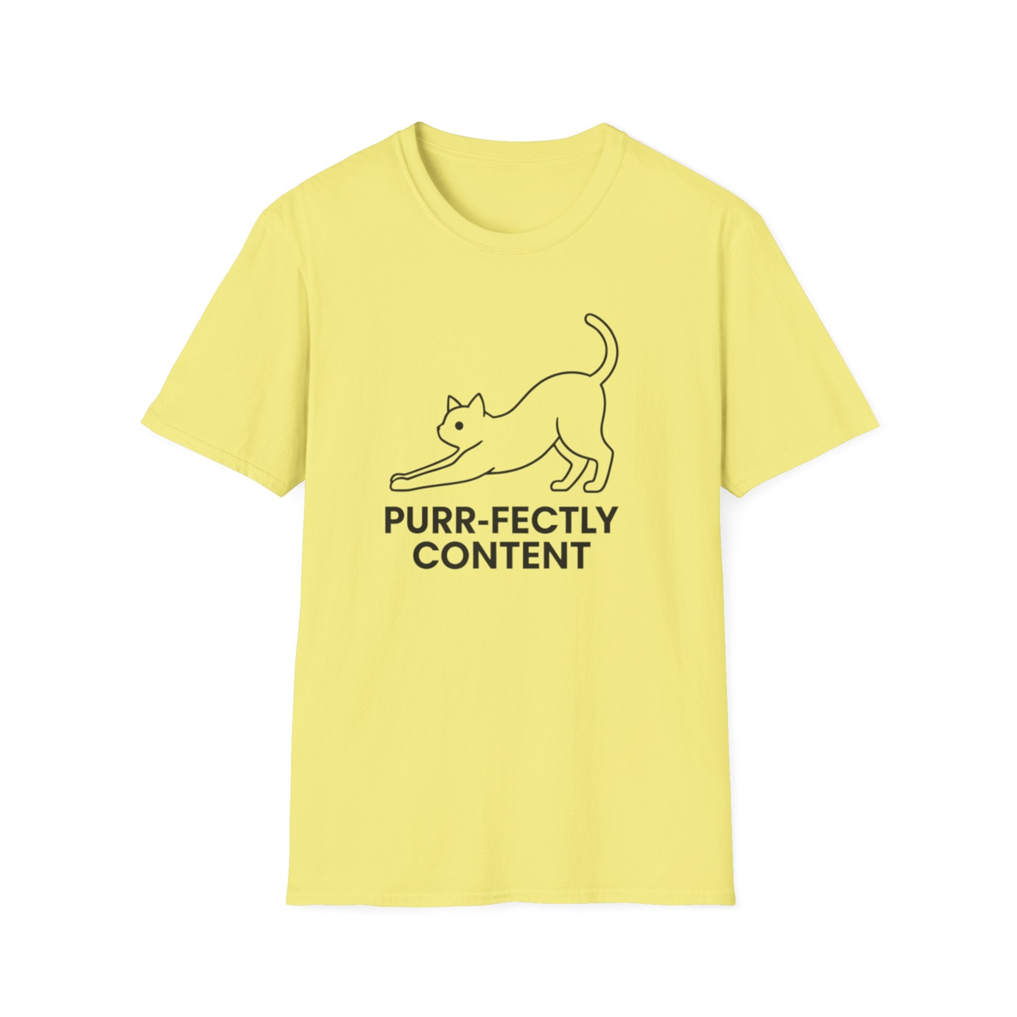 Purr-Fectly Content Black Graphic Tee