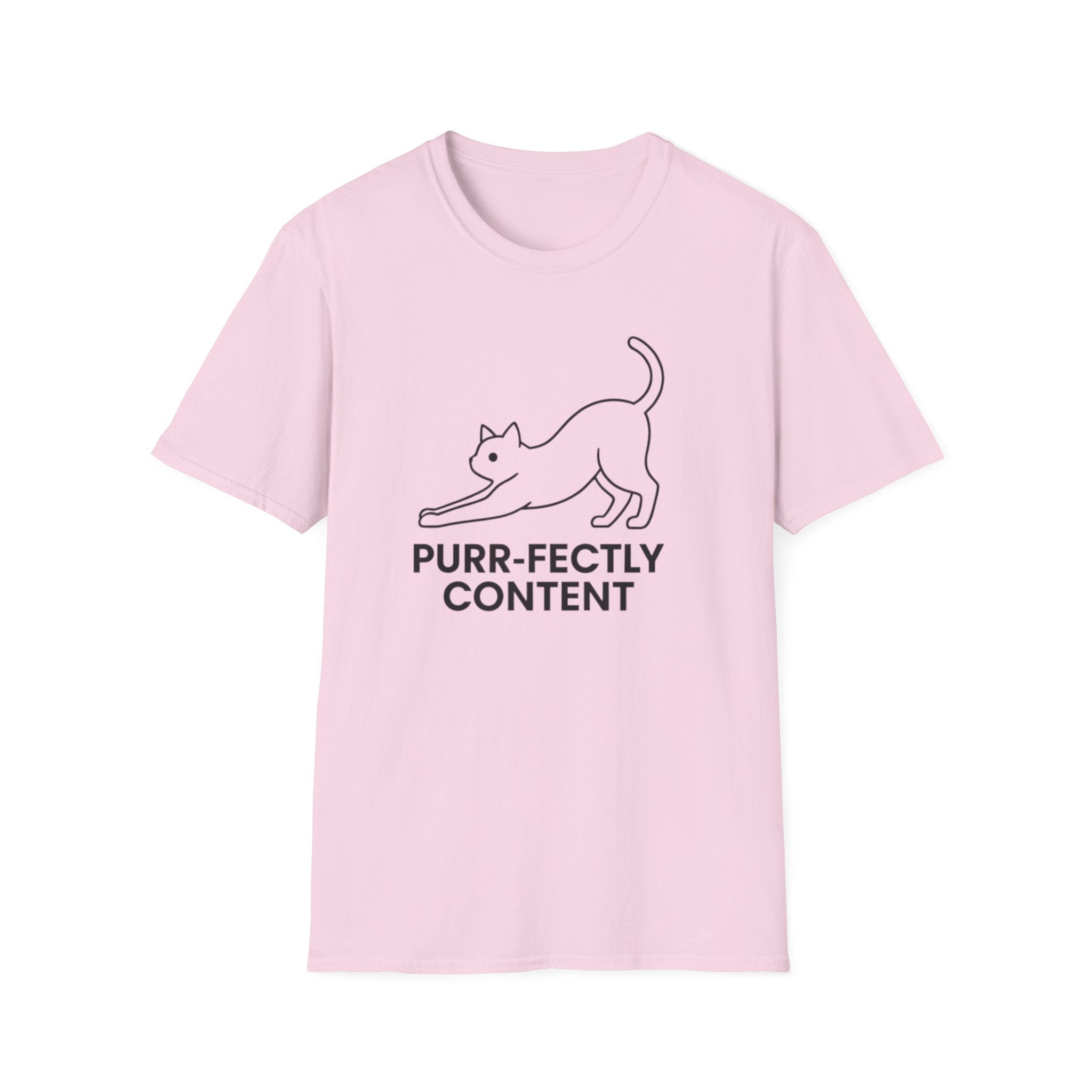 Purr-Fectly Content Black Graphic Tee