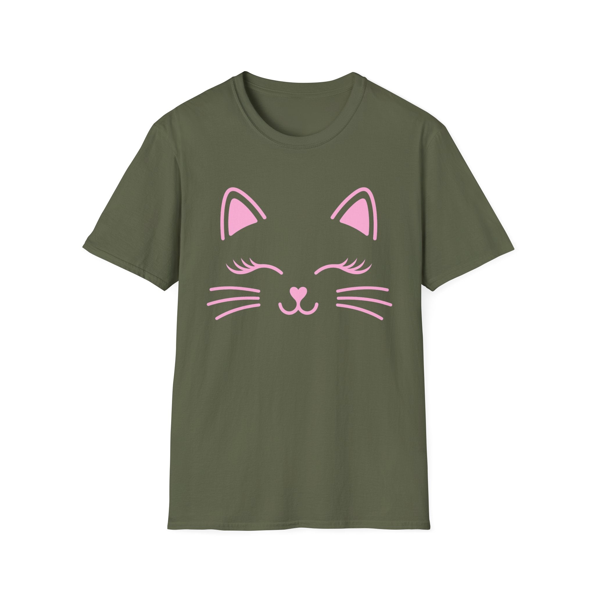Pink Cat Face Graphic Tee