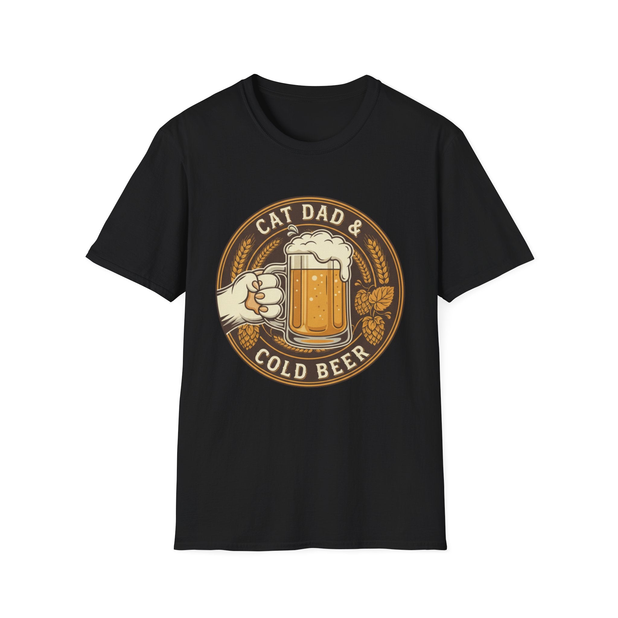Cat Dad and Cold Beer Graphic Tee