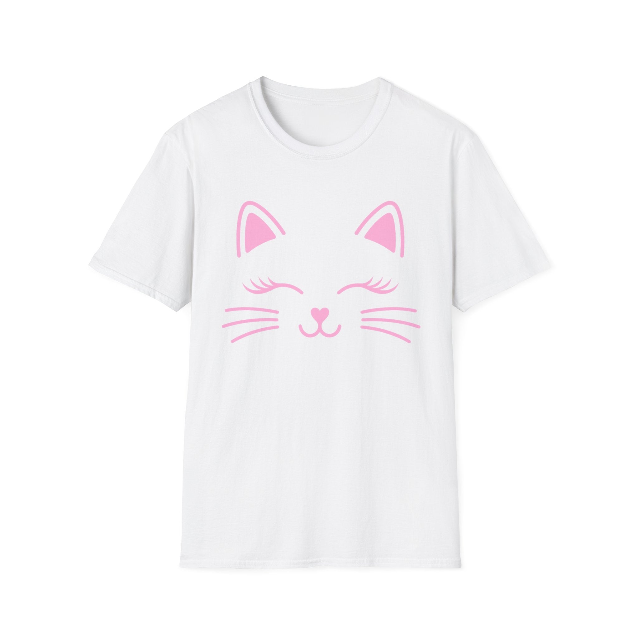 Pink Cat Face Graphic Tee