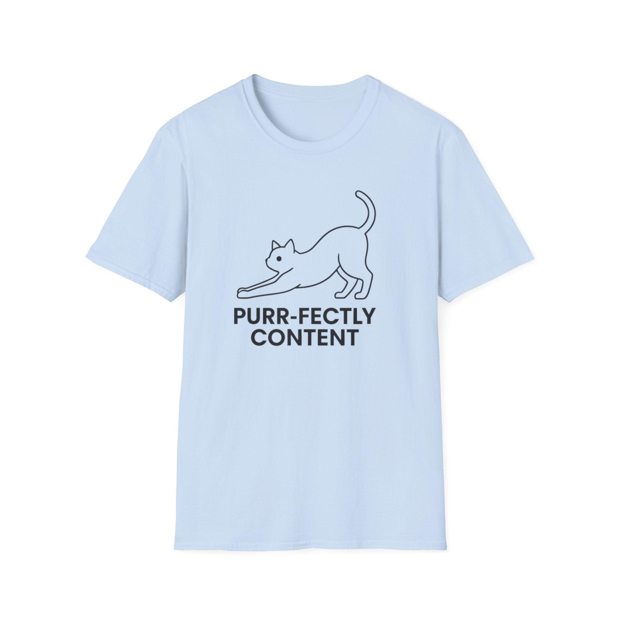 Purr-Fectly Content Black Graphic Tee