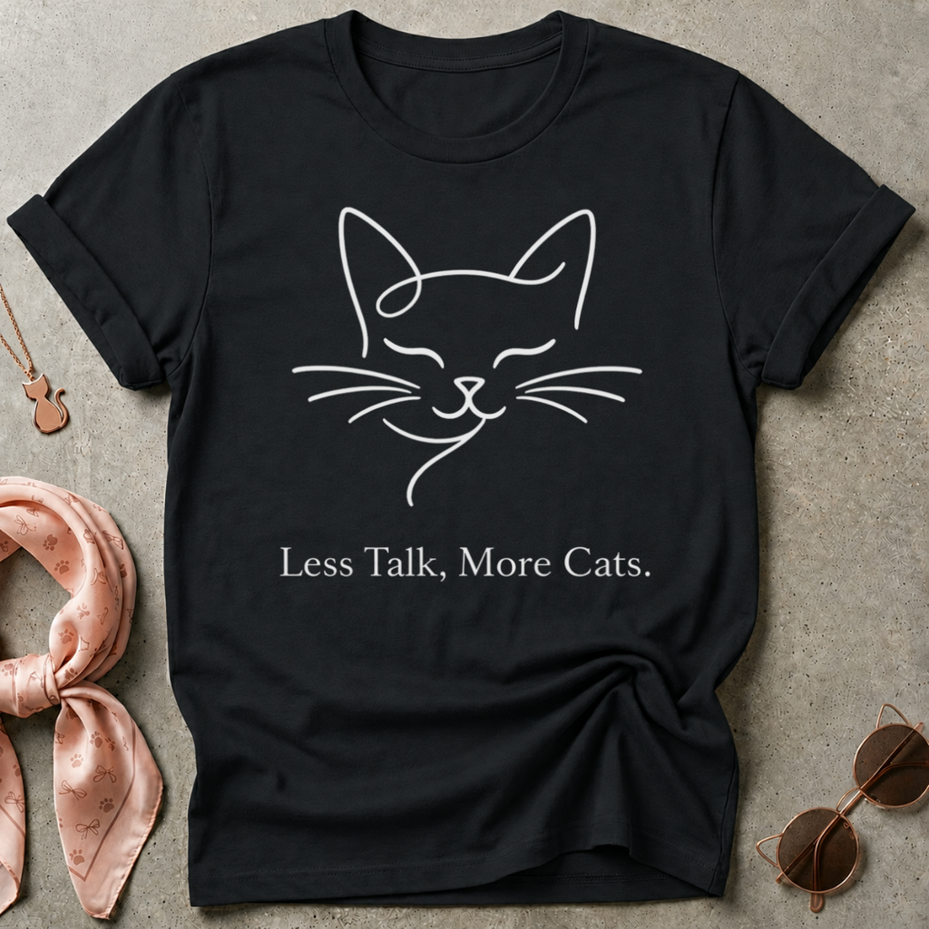Less Talk More Cats White Graphic Tee