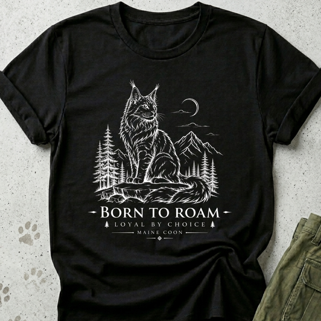 Maine Coon Born To Roam Graphic Tee