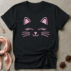 Pink Cat Face Graphic Tee