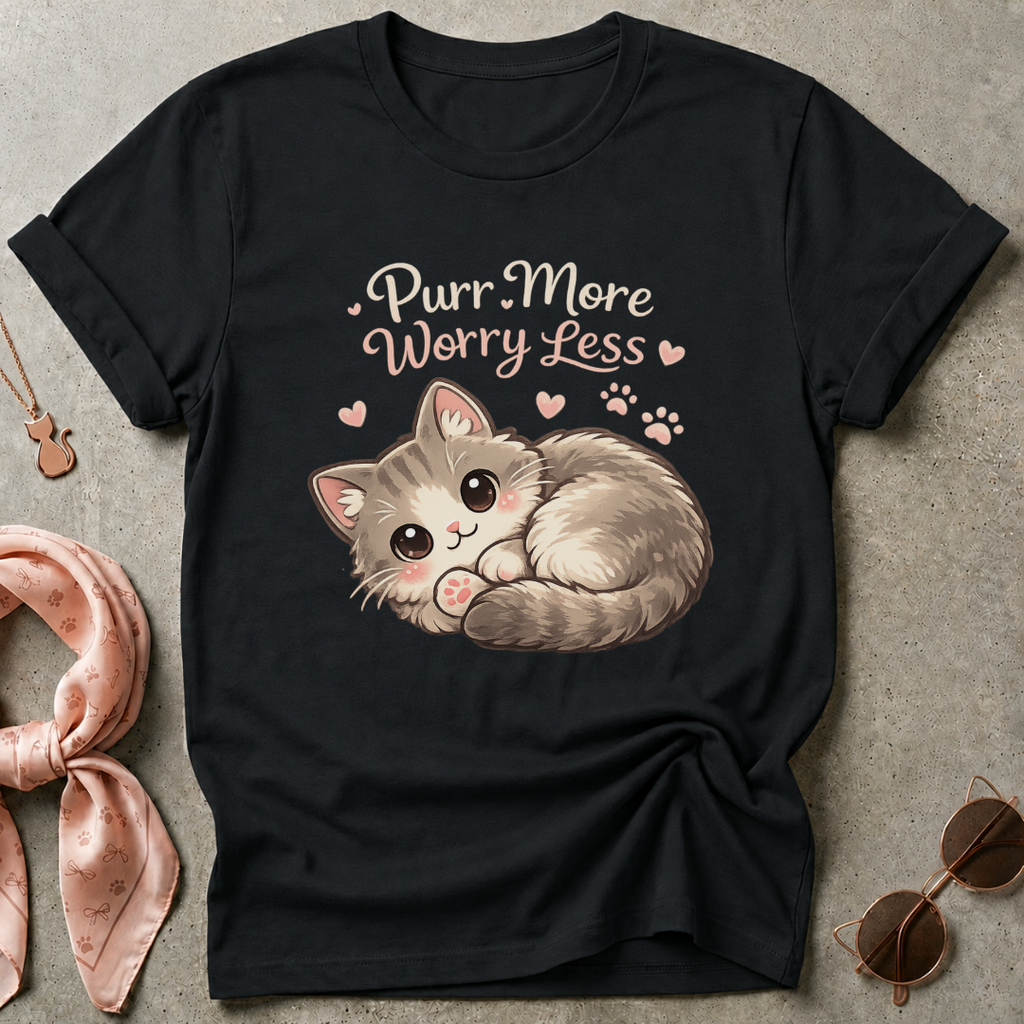 Purr More Worry Less Graphic Tee