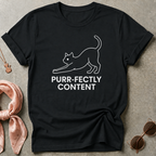 Purr-Fectly Content White Graphic Tee