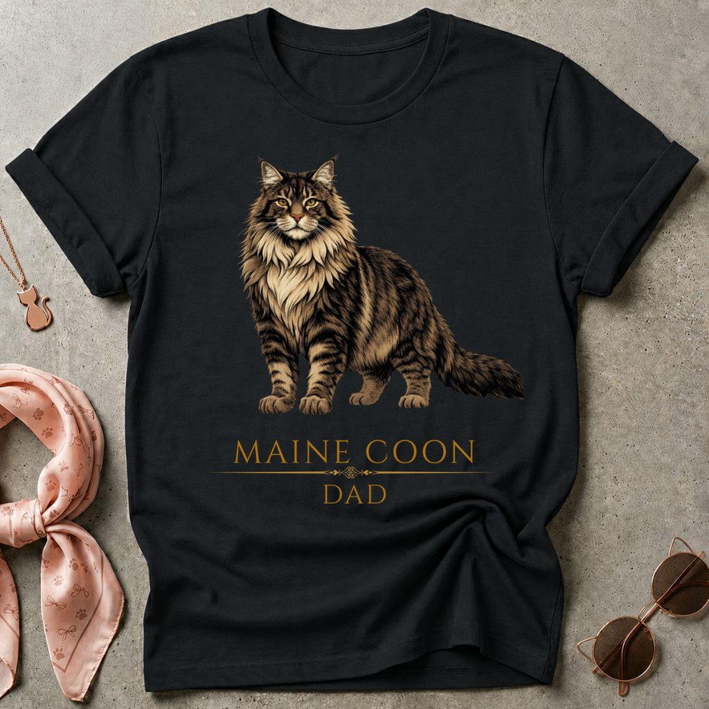 Maine Coon Dad Brown Graphic Tee