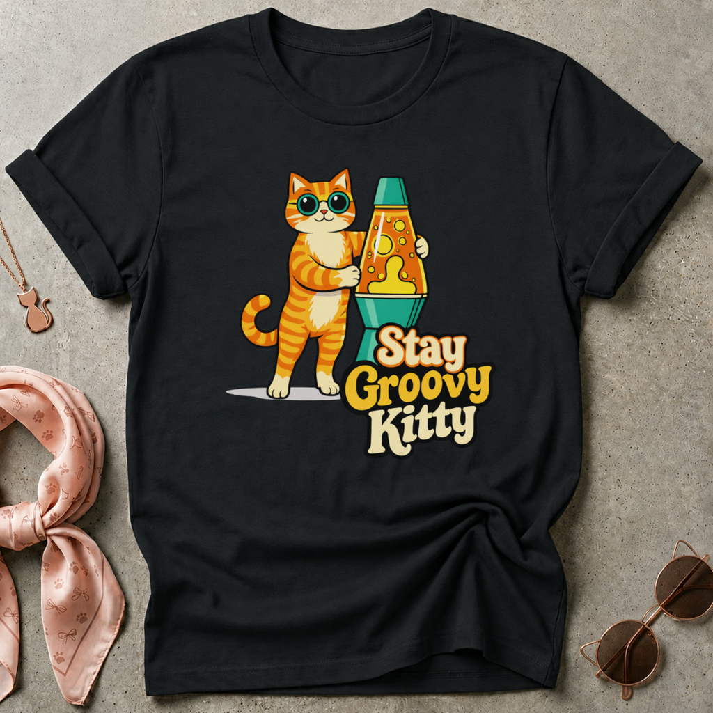 Stay Groovy Kitty Graphic Tee