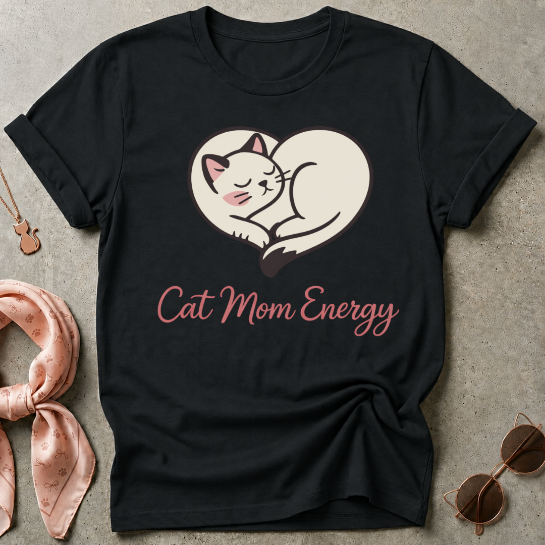Cat Mom Energy Graphic Tee