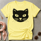 Black Cat Face Graphic Tee