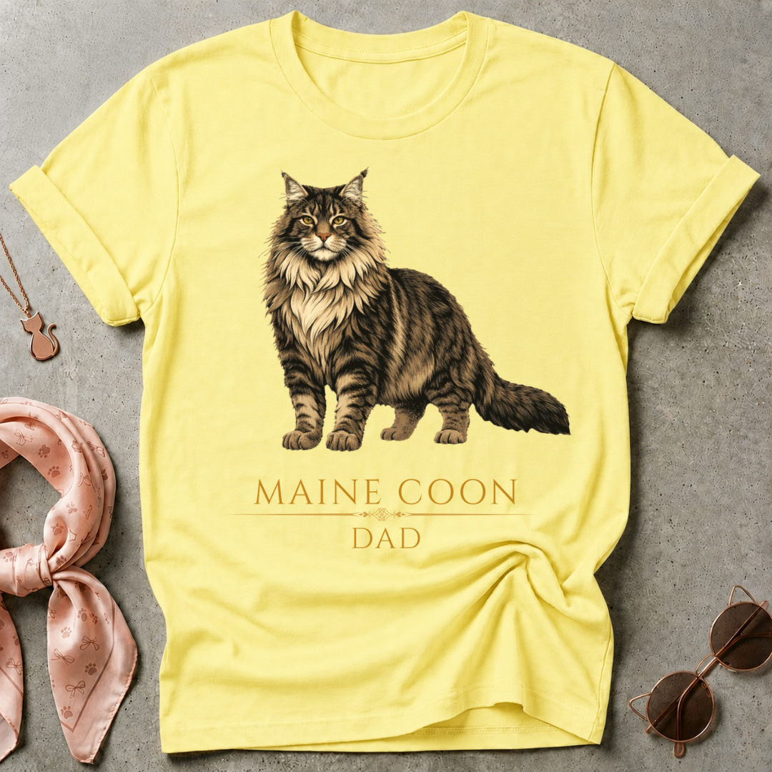 Maine Coon Dad Brown Graphic Tee
