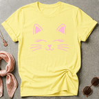 Pink Cat Face Graphic Tee