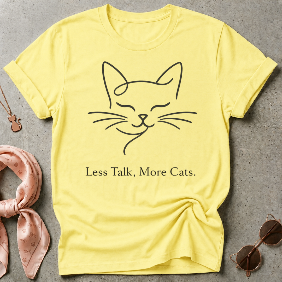 Less Talk More Cats Black Graphic Tee