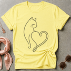 Cat Heart Minimalist Graphic Tee