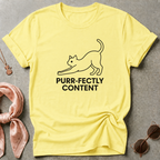 Purr-Fectly Content Black Graphic Tee