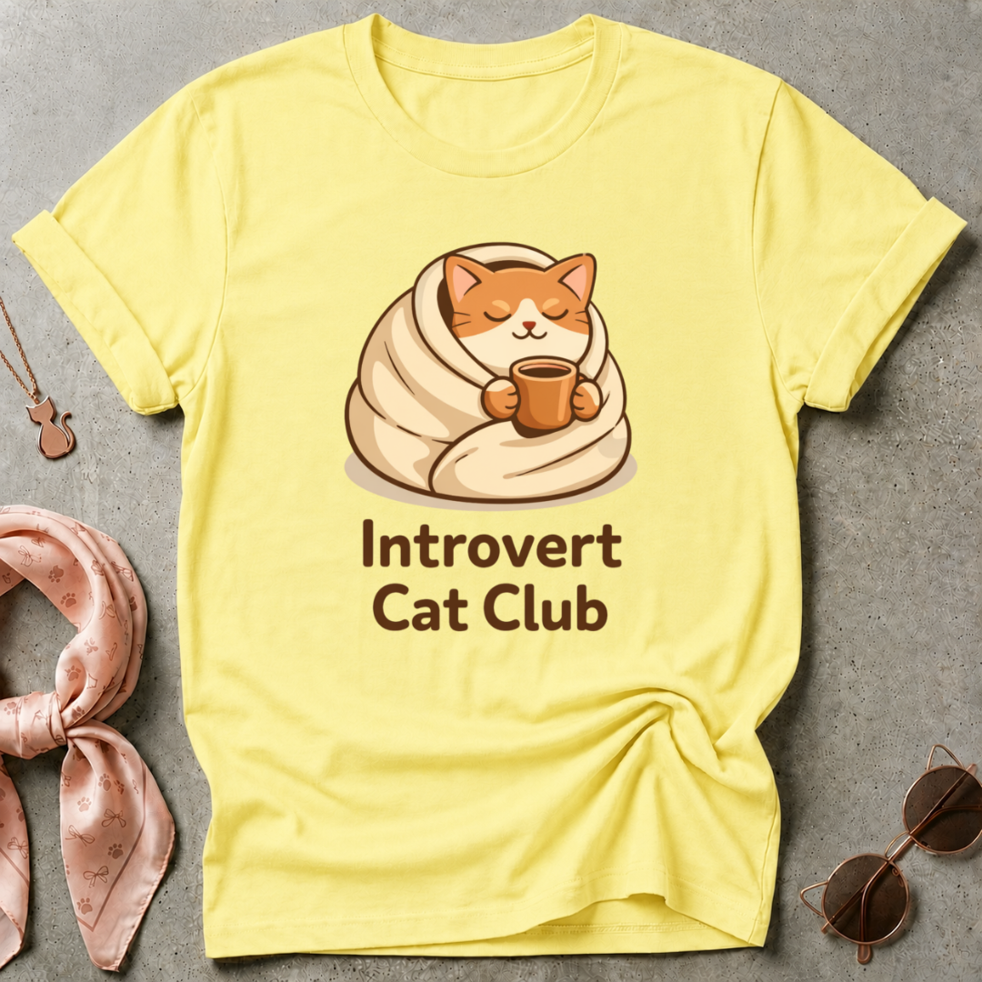 Introvert Cat Club Graphic Tee