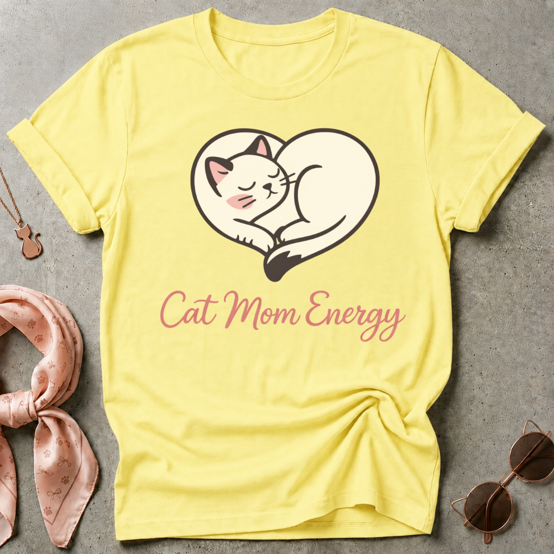 Cat Mom Energy Graphic Tee