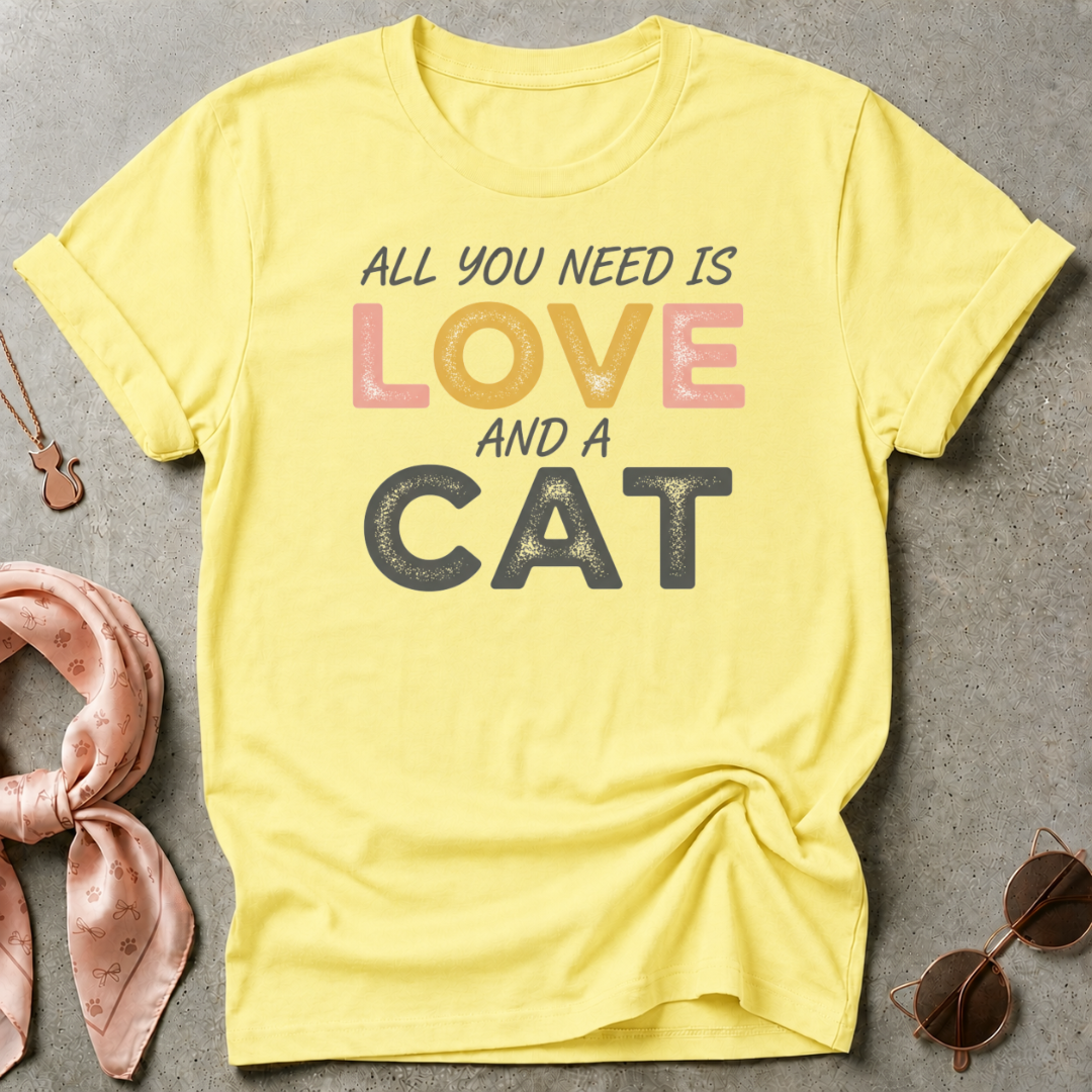 All You Need is Love and A Cat Graphic Tee