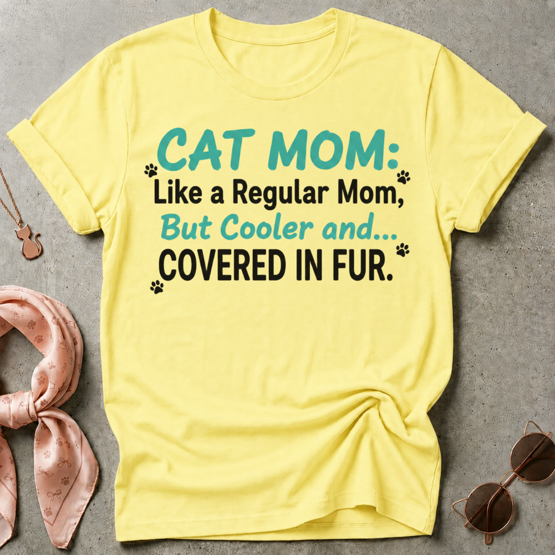 Cat Mom Covered in Fur Graphic Tee