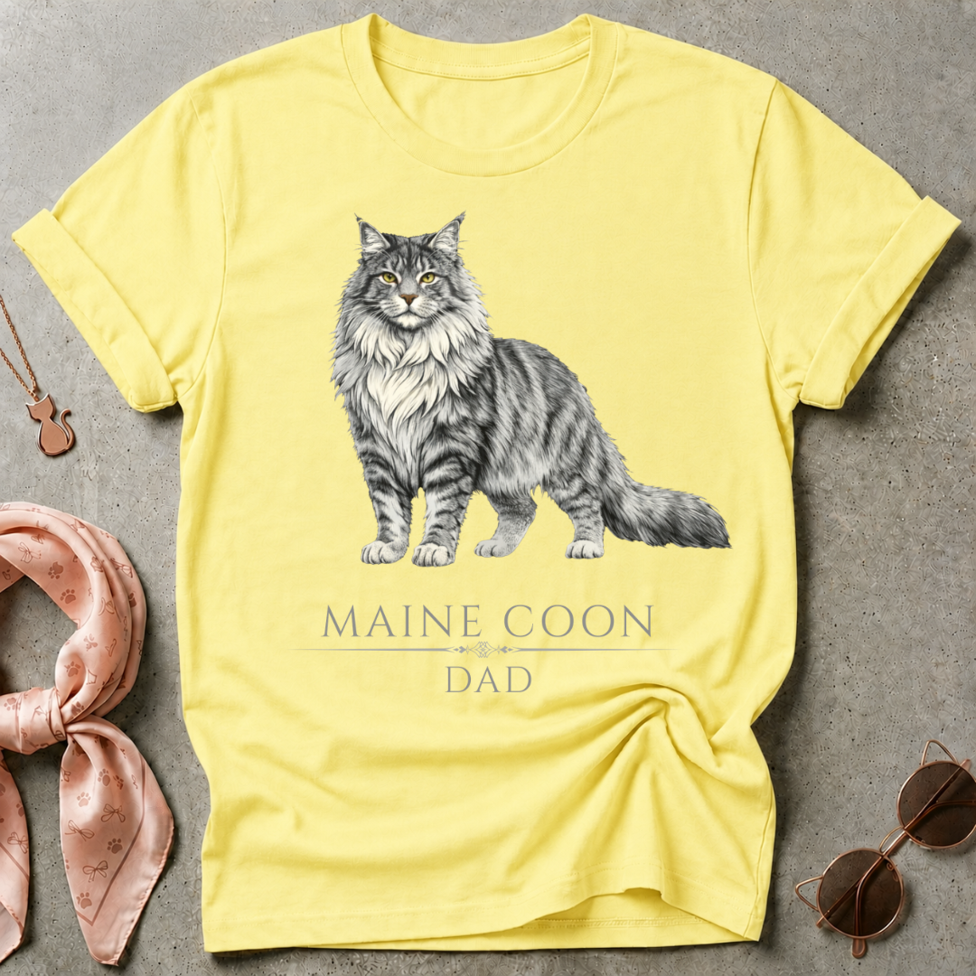 Maine Coon Dad Silver Graphic Tee