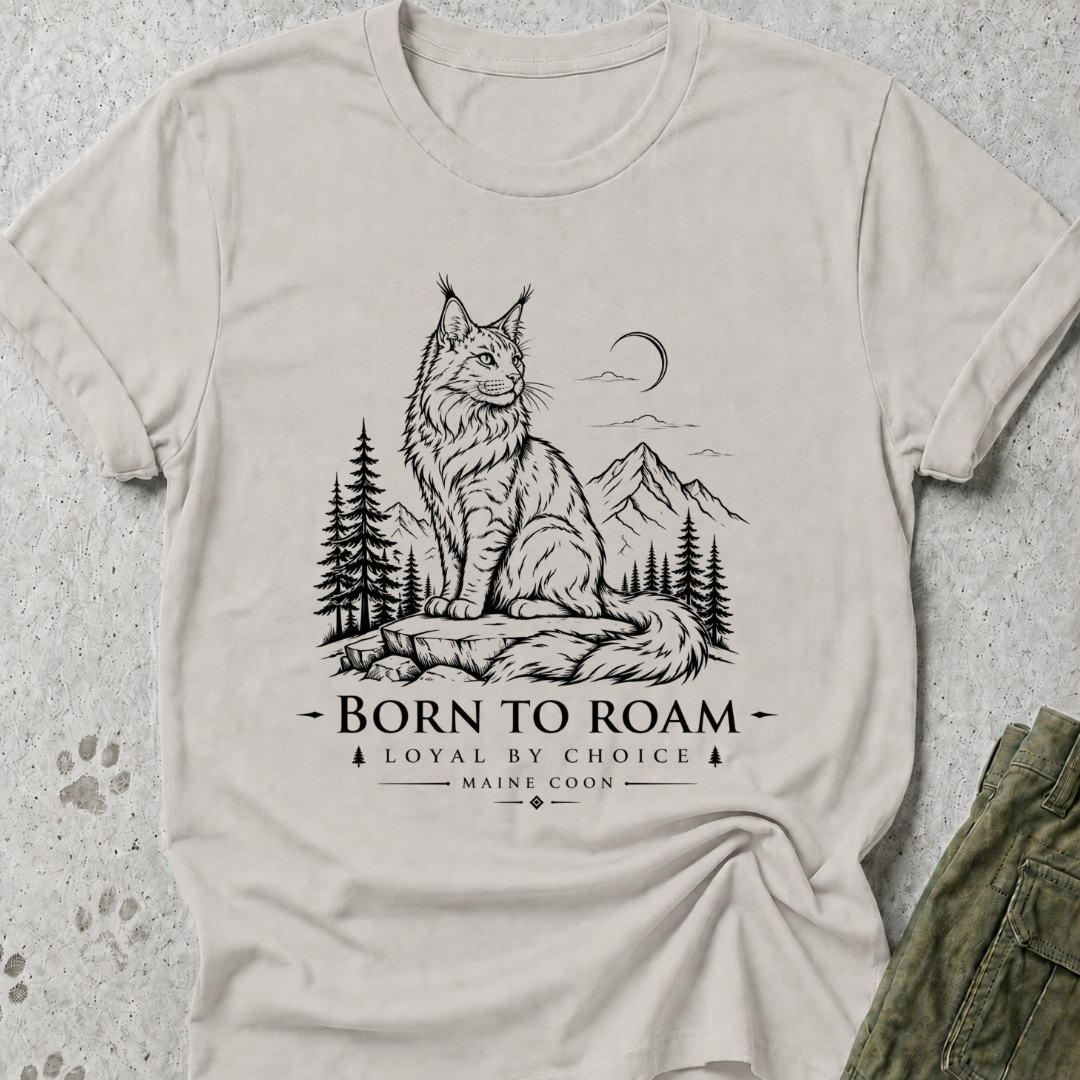 Maine Coon Born To Roam Graphic Tee