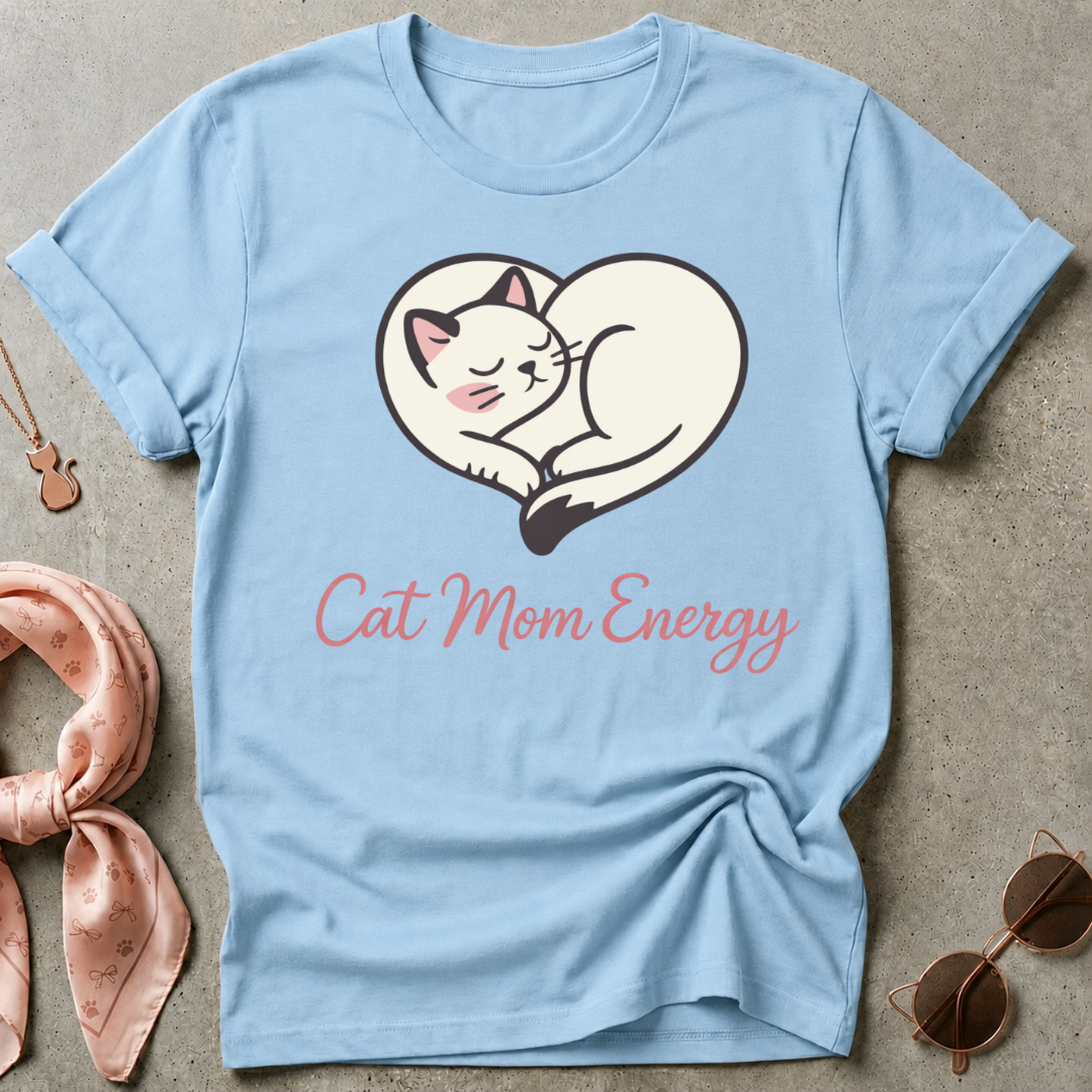 Cat Mom Energy Graphic Tee