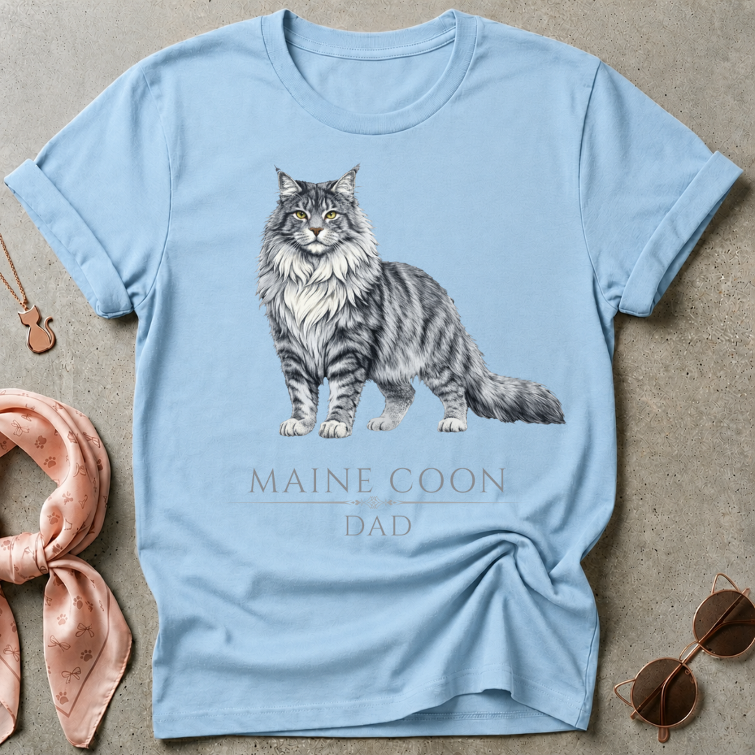 Maine Coon Dad Silver Graphic Tee
