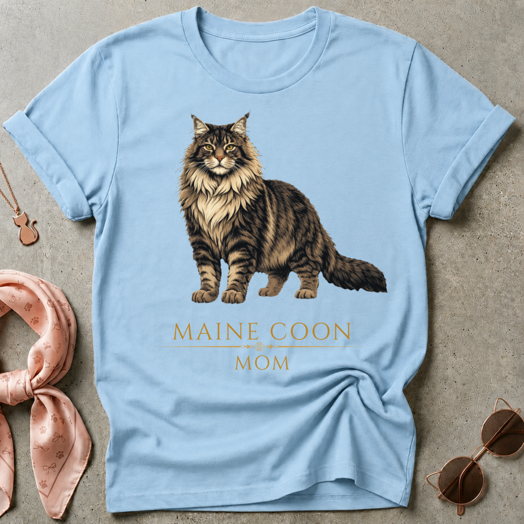 Maine Coon Mom Brown Graphic Tee