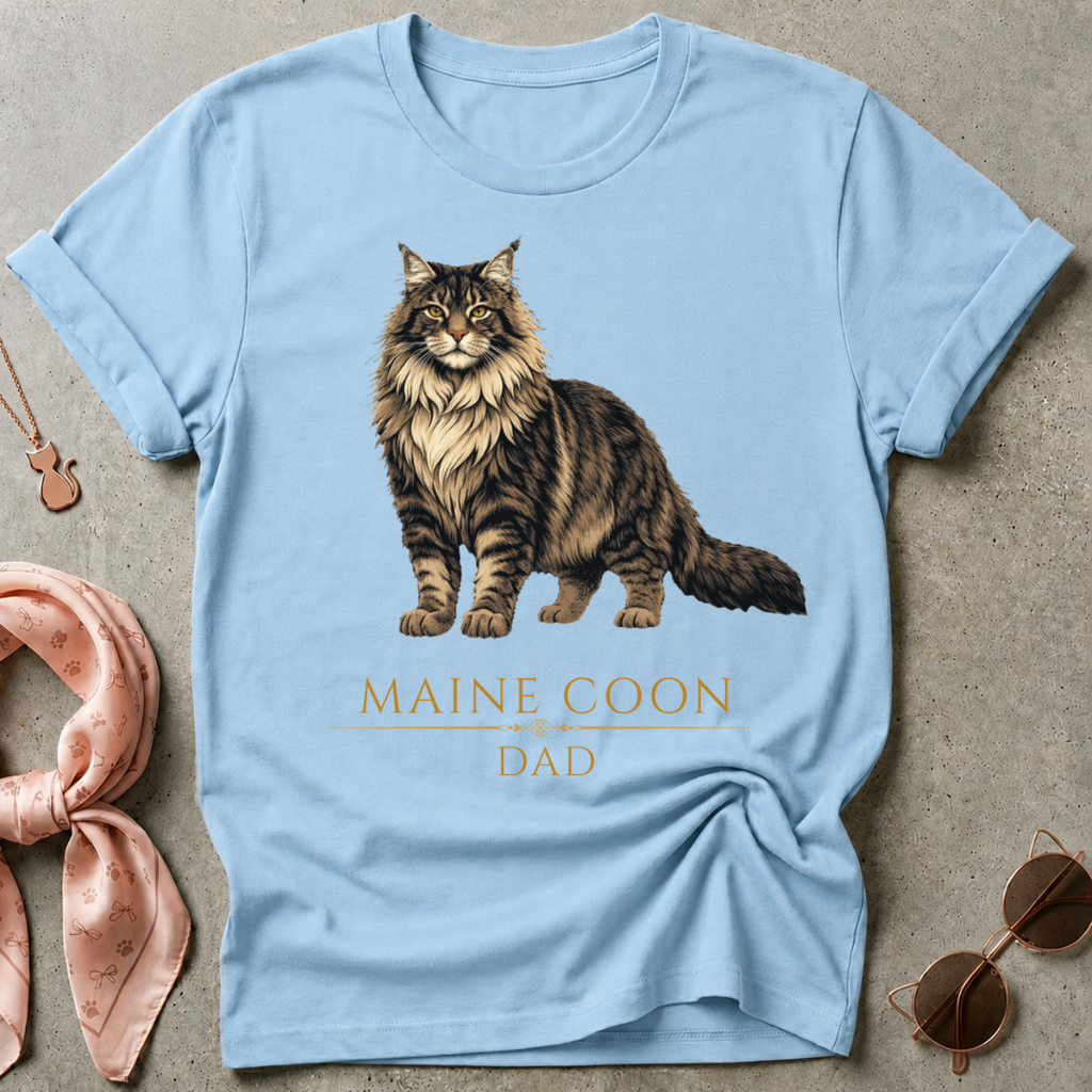 Maine Coon Dad Brown Graphic Tee