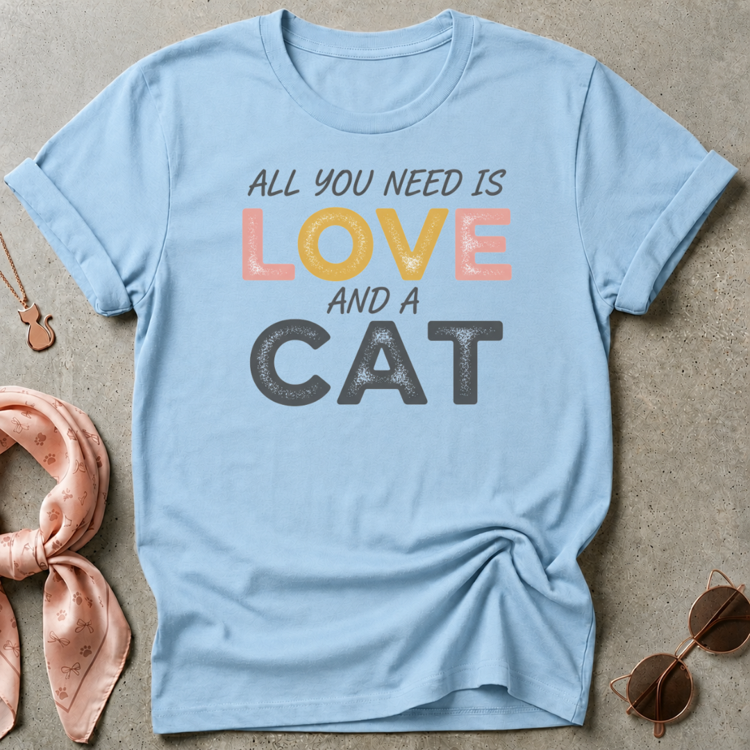 All You Need is Love and A Cat Graphic Tee