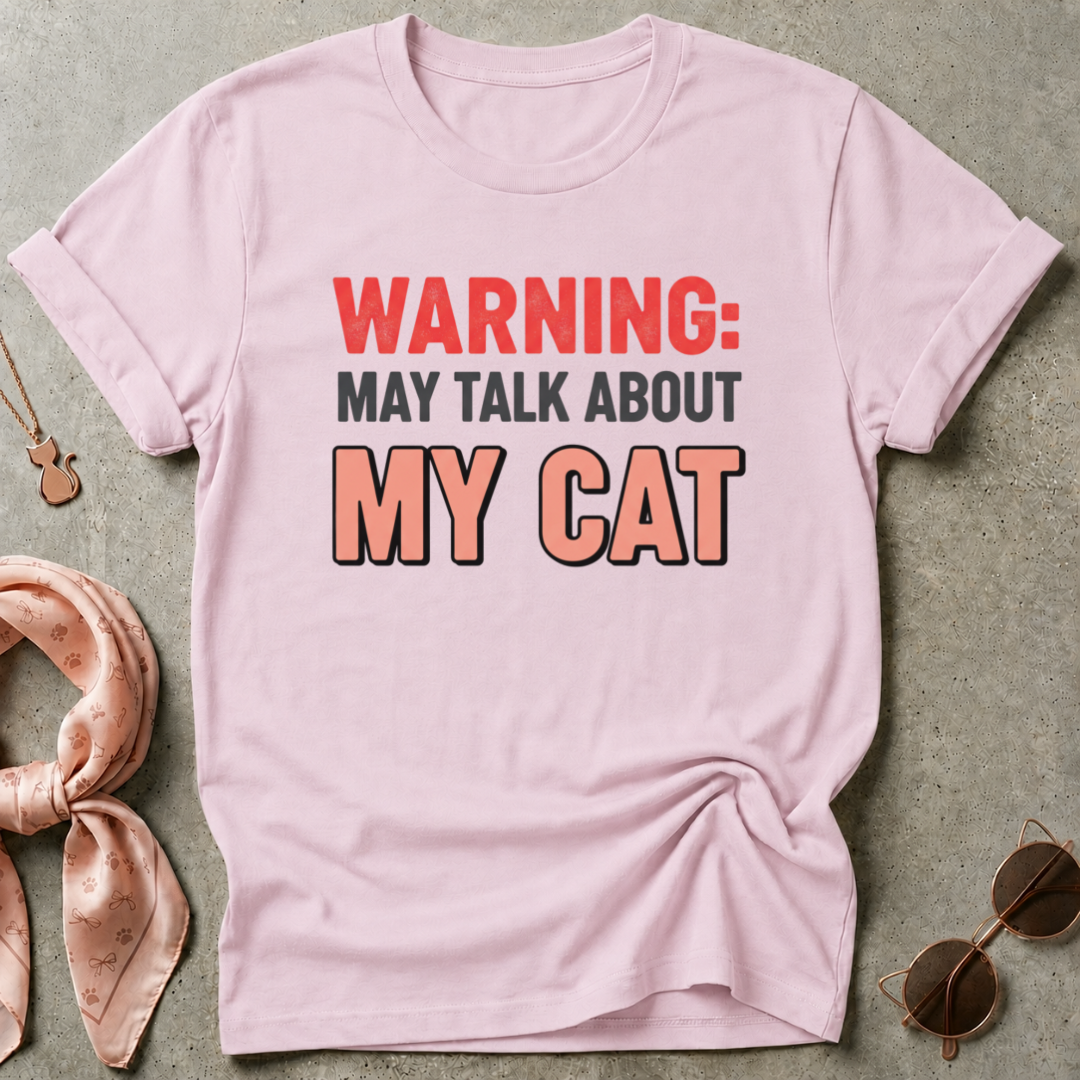 Warning: May Talk About My Cat Graphic Tee