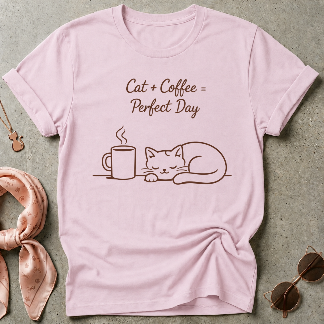 Cat Plus Coffee Graphic Tee