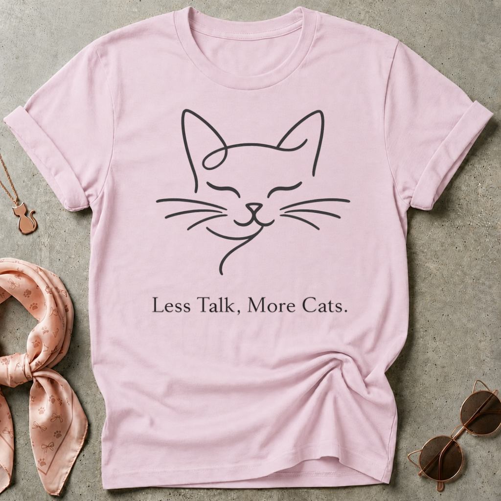 Less Talk More Cats Black Graphic Tee