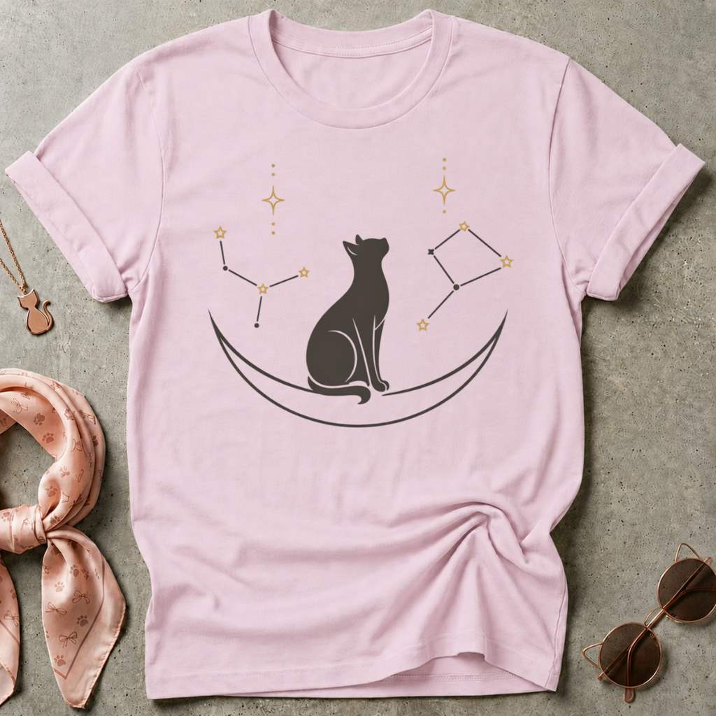 Cat Moon Sitting Graphic Tee