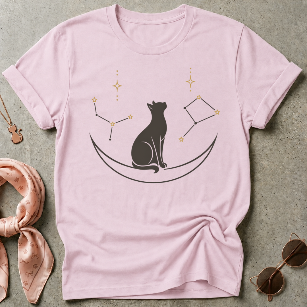 Cat Moon Sitting Graphic Tee