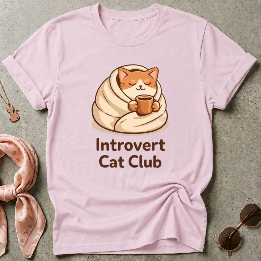 Introvert Cat Club Graphic Tee