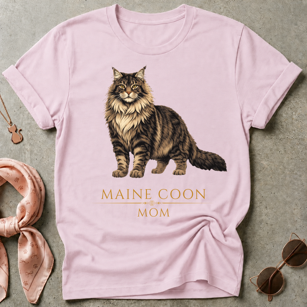 Maine Coon Mom Brown Graphic Tee