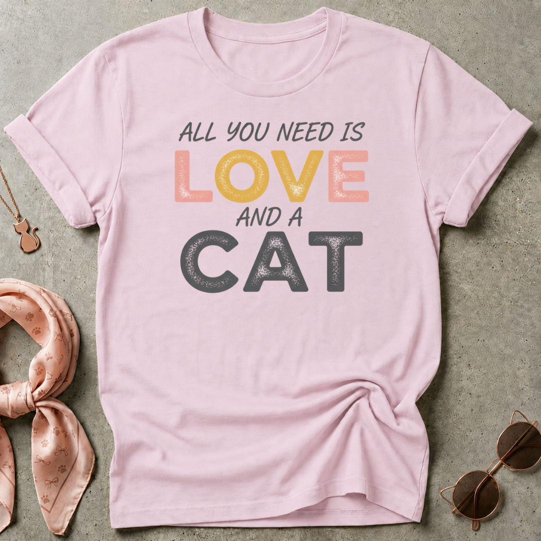 All You Need is Love and A Cat Graphic Tee